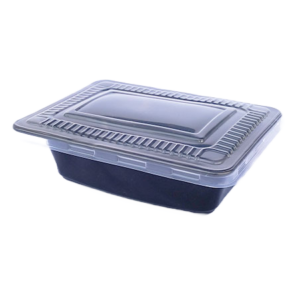 60 mm(900ml) Black Pasta Tray With Lid