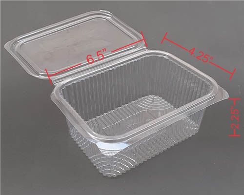 1000ml Clear PET Hinged Box - Image 2