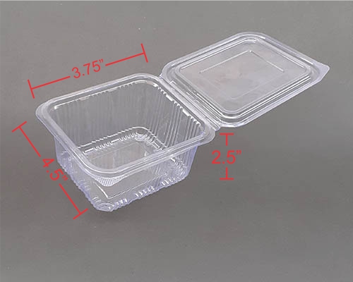 500ml Clear PET Hinged Deli Box - Image 2