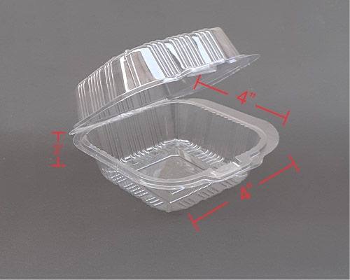 4x4x3 inch Clear PET Burger Box - Image 2