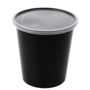 1000 ml Black Round Container