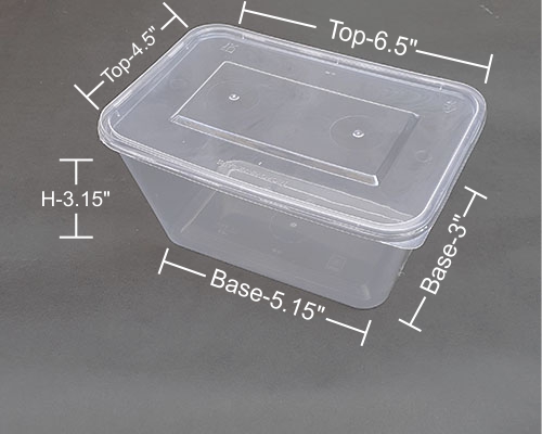 1000 ml Transparent Rectangular Container - Image 2