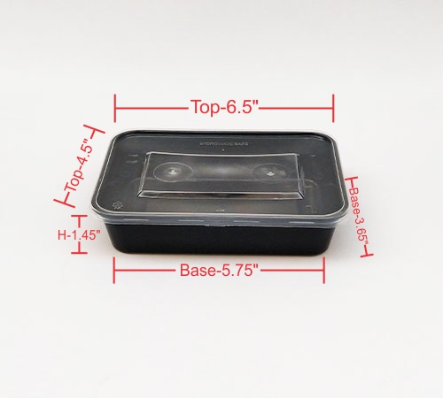 500 ml Black Rectangular Container - Image 2